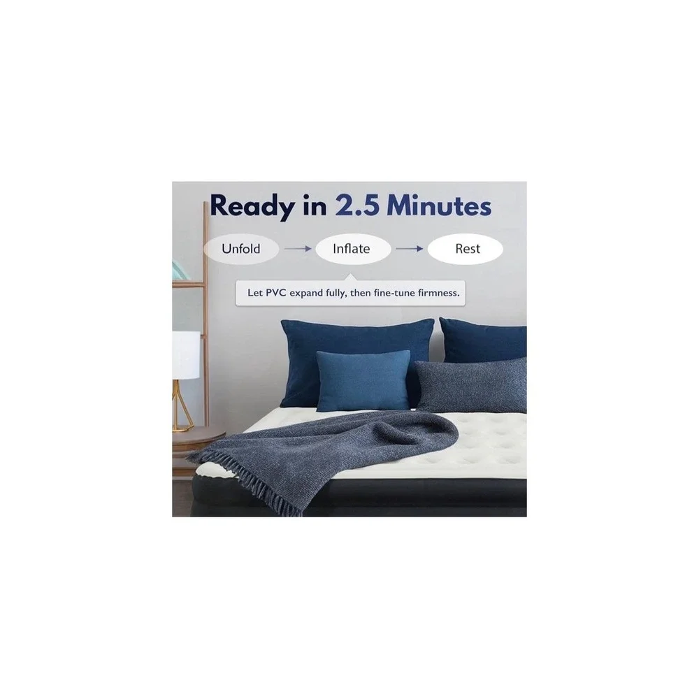 King Koil Luxury Air Mattress Cal King Size with Built-in Pump for Home, 20